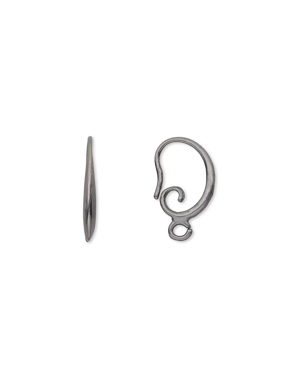 Art Deco Nouveau Swirl Gunmetal Black Earwires Earring Hooks Findings 10 pcs